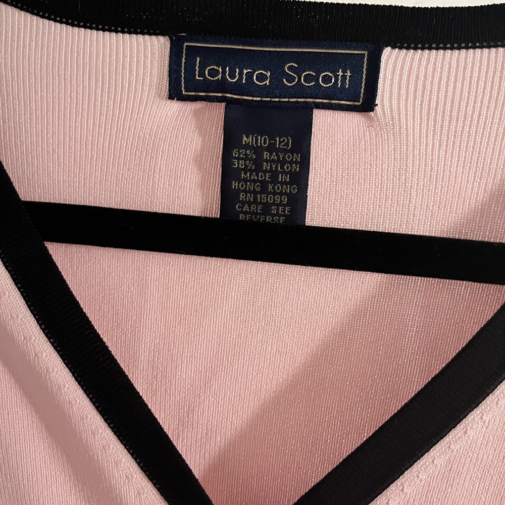 Pink with black trim cardigan